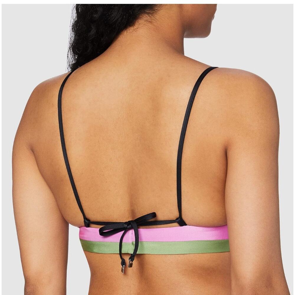 Brand New Seafolly Womens 10 Reversible Fixed Triangle Bikini Top Swimwear Black - Picture 2 of 5